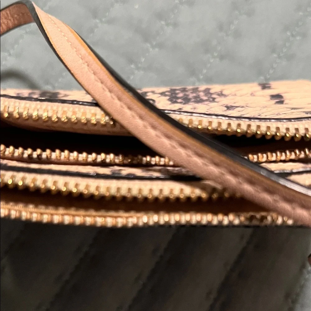 Coach Beige Snake Print small Clutch